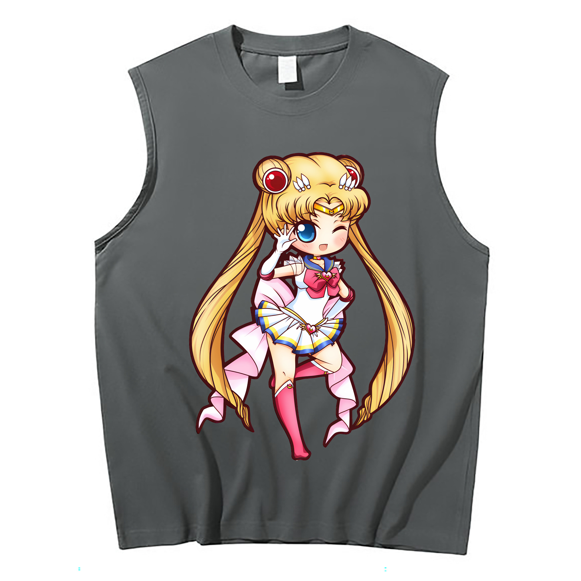 （画像用） 美少女戦士セーラームーン 月野 うさぎ つきの うさぎ Sailor Moon Tsukino Usagi コットン100％タンクトップ（フロントプリント）